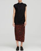 Helmut Lang Top - Morse Drape Leather Trim - Lyst
