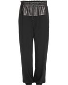 Rag & Bone Owen Leather-Panel Crepe Track Pants - Lyst