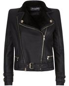 Balmain Shearling Biker Jacket - Lyst