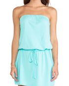 Michael Stars Strapless Tie Waist Dress - Lyst
