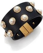 Tory Burch Natalie Saffiano Leather Bracelet - Lyst