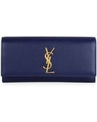 Saint Laurent Caviar Leather Monogramme Clutch - Lyst