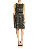 Calvin Klein Belted Fit-And-Flare Dress - Lyst