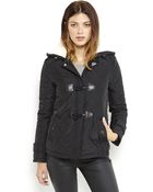 Kenneth Cole Reaction Hooded Quilted Toggle Coat - Lyst