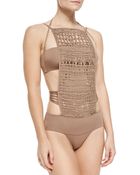 La Perla Crochet-Front Monokini Swimsuit - Lyst