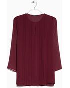 Mango Pleat Detail Blouse - Lyst