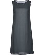 BP Crêpe Silk Gray Short Dress - Lyst