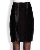 Josie Natori Pony Velvet Pencil Skirt - Lyst