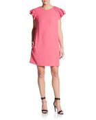 RED Valentino Smocked Detailed Bow-back Shift Dress - Lyst