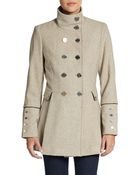 Calvin Klein Double-Breasted Melton Wool Coat - Lyst