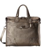 Coach Metallic Leather Elvated Rhyder 33 - Lyst