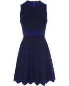 Karen Millen Hexagon Full Skirt Knit Dress - Lyst