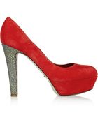 Sergio Rossi Suede And Stingray Platform Pumps - Lyst