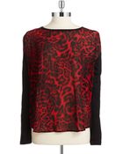MICHAEL Michael Kors Animal Print Hi Lo Top - Lyst