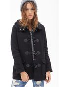 Forever 21 Hooded Toggle Coat - Lyst