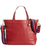 Tommy Hilfiger Th Signature Leather Convertible Tote - Lyst