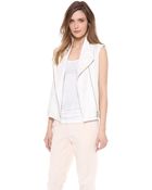 Vince Asymmetrical Vest with Leather - Lyst
