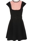 Miu Miu Silk Chiffon-Paneled Crepe Mini Dress - Lyst