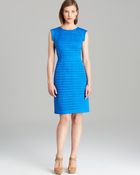 Adrianna Papell Dress Cap Sleeve Pintuck Sheath - Lyst
