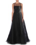 Oscar de la Renta Beaded Silk Gown - Lyst