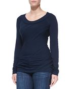 Donna Karan New York Longsleeve Jersey Patchwork Tee - Lyst