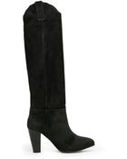 Mango Suede High Leg Boots - Lyst