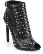 Alexander McQueen Studded Leather Booties - Lyst