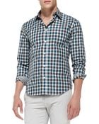 Vince Slim Check Woven Shirt - Lyst