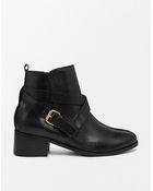 Carvela Kurt Geiger Theo Black Leather Cross Over Strap Boots - Lyst