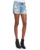 Rag & Bone Boyfriend Rebel Distressed Shorts - Lyst