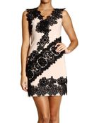 Moschino Cheap & Chic Dress Sleeveless Crepes Wool With Lace - Lyst
