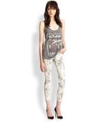 The Kooples Bleach Stain-Print Skinny Ankle Jeans - Lyst