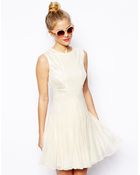 Asos Salon Skater Dress In Layered Lace - Lyst