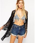 Asos Crochet Beach Kimono - Lyst