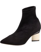 Nicholas Kirkwood Stretch Suede Pointed-Toe Bootie - Lyst