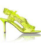 Sergio Rossi Chloris Neon Laser-Cut Leather Slingback Sandals - Lyst