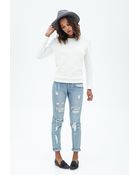 Forever 21 Floral Lace Sweatshirt - Lyst