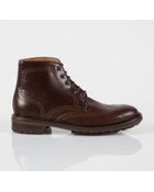 Paul Smith Brown Leather Cale Brogue Boots - Lyst