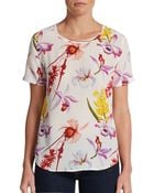 Equipment Riley Floralprint Silk Tee - Lyst
