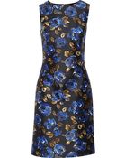 Oscar de la Renta Printed Silk And Wool-Blend Twill Dress - Lyst