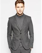 Selected Brushed Tonal Check Suit Jacket In Skinny Fit - Lyst