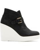 Stella McCartney Suede Wedge Ankle Boots - Lyst