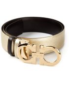 Ferragamo Metallic Gancio Buckle Belt - Lyst
