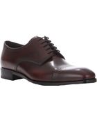 Prada Perforated Cap-toe Bluchers - Lyst
