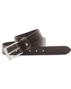 Tommy Hilfiger Danton Classic Brown Leather Belt - Lyst
