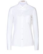 Michael Kors Stretch Cotton Blouse - Lyst