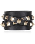 Valentino Rockstud Leather Cuff Bracelet - Lyst