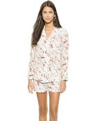 Equipment Lillian Silk Pajama Set - Nature White Multi - Lyst