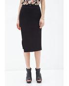 Forever 21 Side Slit Pencil Skirt - Lyst
