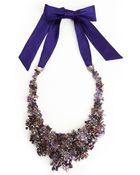 Natori Beaded Bib Necklace - Lyst